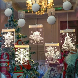 Christmas LED Curtain Fairy String Light 3D-Effect Window Decor Hanging Lights - Picture 1 of 19