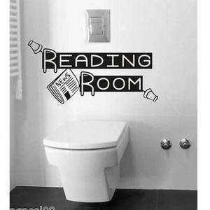 TOILET BATHROOM FUNNY WALL QUOTE VINYL DECOR STICKER DECAL STENCIL MURAL GRAPHIC - Picture 1 of 1