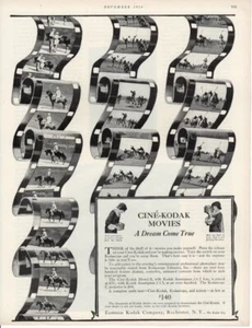 Anuncio impreso vintage de 1926 cámara cine Kodak películas un sueño hecho realidad - Imagen 1 de 1