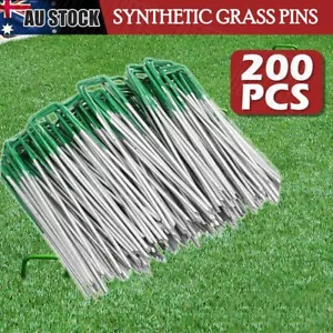 100-500PC Artificial Turf Pad U Peg Synthetic Lawn Pegs Pins Fake Grass Weed Mat - Picture 1 of 14