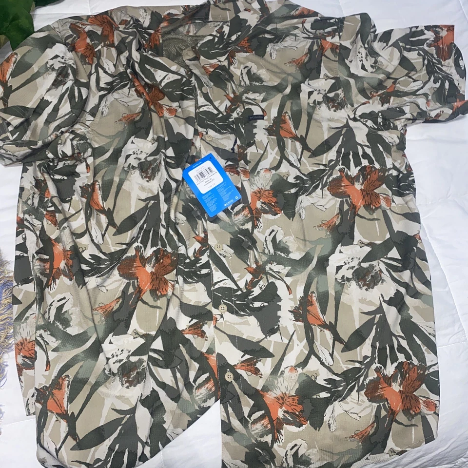 Columbia Men's Shirt Silver Ridge AS0938-271 Utility Lite Novelty SS Size 3X