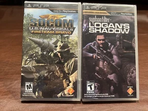 Syphon Filter: Logan's Shadow & SOCOM Fireteam Bravo Brand New! CASE FRESH! - Picture 1 of 2
