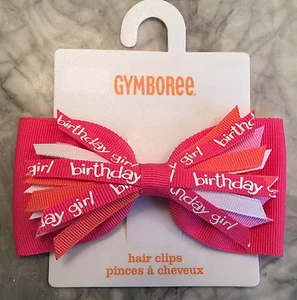 Gymboree Barrette NEW Birthday Girl hair bow Girls Pink Ribbon 2T 3T 4T 5 6 - Picture 1 of 9