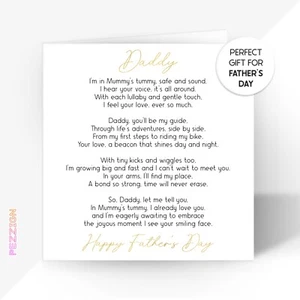 Personalised Father's Day Card Dad Daddy To Be From The Bump First Father's Day - Picture 1 of 6