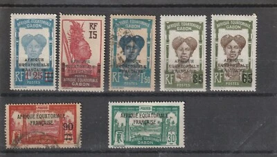 Gabon - French Colony - 1935-1930 - 7 Stamps - MM and Fine Used - Image 1 of 2