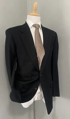 Lubiam Men's Two Button Black Sport Coat Blazer Jacket size 42L Italy - Image 1 of 4