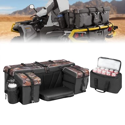 Upgraded ATV Rear Seat Bag Cargo Storage Bag w/Cushion Cooler Padded Bottom Bags - Image 1 of 4