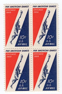 Scott #c56 Pan-American Games Airmail Block of 4 Stamps - MNH - Picture 1 of 1