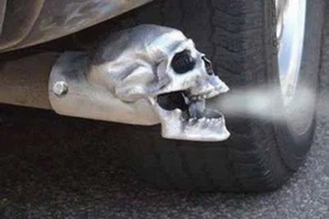 4'' I.D Skull Exhaust Tip Unpolished - Sold Individually - Made in the USA - Picture 1 of 4