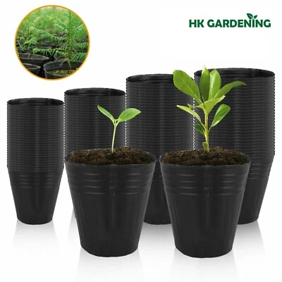 100 pc 13cmx12cm Plant Flower Pots Outdoor Living Garden Nursery Raising Bag - Image 1 of 4