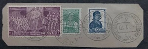 1940 Russia lot of 3 stamps inc. Polish stamp Drohobych cancel on piece - Bild 1 von 2