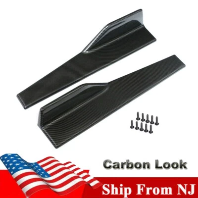 Falda lateral de fibra de carbono con divisor basculante decorativo resistente a arañazos Foto 1 de 4