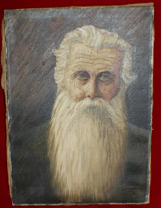 Cuadro, pintura al óleo sobre lienzo anciano con barba, retrato firmado 20. Jh. *1266 - Imagen 1 de 5