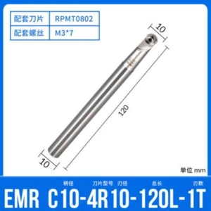 EMR C10-4R10-120 1T fresa a naso tondo supporto utensili fresa per inserto RPMT08 - Foto 1 di 3