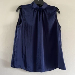 Express Silk Sleeveless Top Blouse Blue Size M - Picture 1 of 5