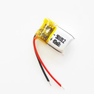 3,7 V 40mAh Mini LiPo Wiederaufladbarer Akku für Mp3 GPS Kopfhörer Headset 501012 - Bild 1 von 10