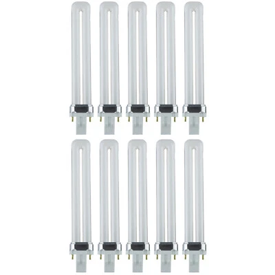 SUNLITE 10Pack Fluorescent Light Bulb, U-Shaped, 5000K, PL 2-Pin, 13W, GX23 2Pin, 720LM