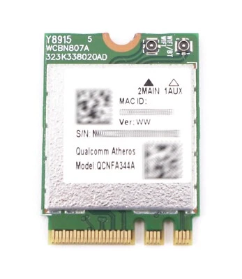 Qualcomm QCNFA344A M.2 NGFF Wireless Card 802.11 AC 867Mbps WiFi Bluetooth 4.1 - Image 1 of 2