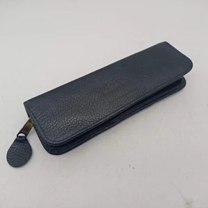 R. HORNS WIEN Fountain Pen Case Double Black Leather Vintage RARE - Picture 1 of 7