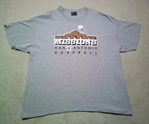 NWOT San Antonio Missions Baseball T Shirt Mens 2XL XXL Gray - Picture 1 of 8