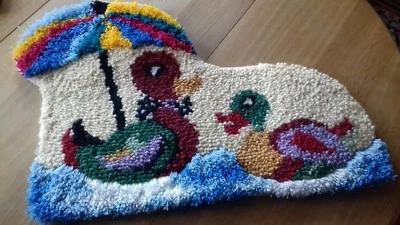 Wall Art Bed Rug New Two Ducks Knotted Wall Mural (New) Knotted Two Ducks - Image 1 of 4