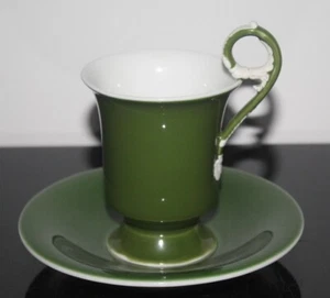 KPM, Berlin, Tasse, Untertasse, Henkel, grün, Bisquit, selten, top  - Bild 1 von 11