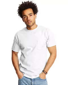 3 Pack Of Hanes Adult Beefy-T T-Shirt with Pocket - 5190P - Picture 1 of 15