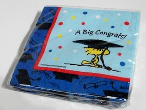 Peanuts Graduation  3-Ply Beverage Napkins (16 ct) - Picture 1 of 1