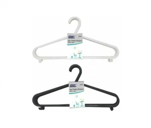 6pk Plastic Hanger at for Clothing Wardrobe Storage Cloth Hanger Black & White - Picture 1 of 5