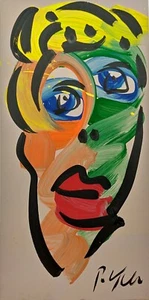 Original Peter Robert Keil abstract oil painting on board size 12 x 24 inches - Picture 1 of 4
