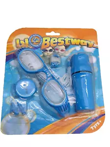 BESTWAY SCHWIMMBRILLE SCHUTZ SET BLAU Schwimmen lernen Nasenclip Ohrstöpsel 26002 - Bild 1 von 2