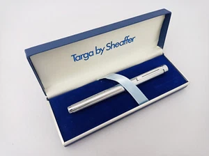 SHEAFFER TARGA 1000 CHROME LINED FOUNTAIN PEN SS EF NIB EXCELLENT BOXED - Picture 1 of 9