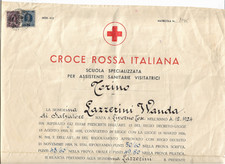 CROCE ROSSA ITALIANA >DIPLOMA DI ASSISTENTE SANITARIA VISITATRICE 1957