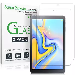 Samsung Galaxy Tab A 10.5 amFilm Tempered Glass Screen Protector (2 Pack) - Picture 1 of 5