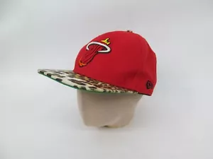 Cap Hat Miami Heat Hardwood Classics Damaged Strap Cheetah Spots Mitchell & Ness - Picture 1 of 4