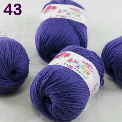 Sale 4 Skeinsx50g Cashmere Silk Wool Children Hand Knit Blankets Crochet Yarn 43 - Image 1 of 4