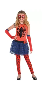 Marvel Spider Girl Tunic Dress Avengers Man Halloween Costume Child M/L 8-12 - Picture 1 of 7