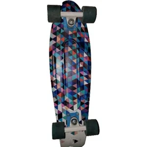 Authentic Original Penny Skate Board Blue Geometric Triangles - Picture 1 of 4