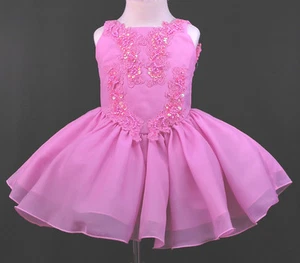 New Baby Toddler Girl Pageant Wedding Dance Short Dress Blue Fuchsia Pink - Picture 1 of 7