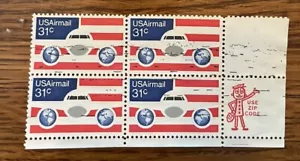 Block of 4 vintage U.S. Airmail stamps - Picture 1 of 1