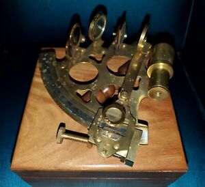  Sextant with Wooden Box! Navigational Sextant Vintage 
