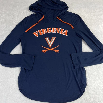 Virginia Cavaliers Colosseum Hooded Long Sleeve Pullover Woman’s S Navy Logos - Image 1 of 4