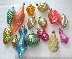 15 Vintage Silver Glass Christmas Ornaments Xmas Tree USSR Antique Decorations - Picture 1 of 5