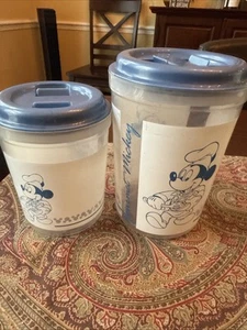 Set Of 2 Vintage Disney Gourmet Chef Mickey Mouse Plastic Canisters Dynaware - Picture 1 of 16