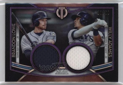 2020 Topps Tribute Dual Player Relics Purple /50 Willy Adames Brandon Lowe - Image 1 of 2