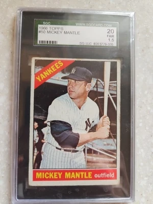 1966 年 Topps #50 米奇地幔 SGC 1.5 复古名人堂  — 第 1/4 张图片