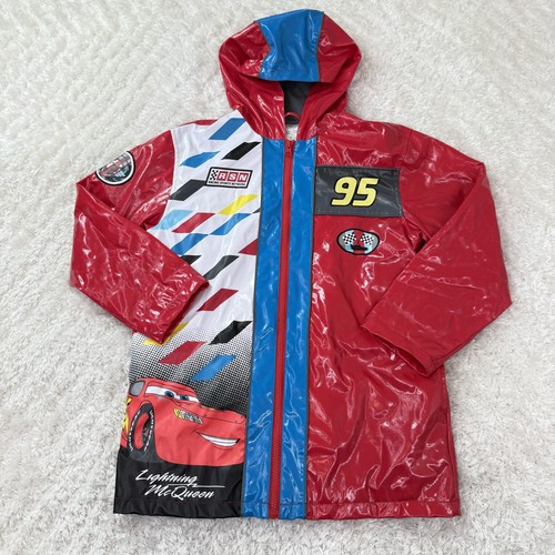 ALEXANDER MCQUEEN Disney Cars Saetta McQueen Giacca Ragazzo 9 10 Rosso con Cappuccio RSN Impermeabile 95 Pixar