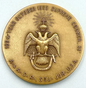 Bronze United States Supreme Council 33 Medal 1969 Medallic Art Medallion Coin - Picture 1 of 2