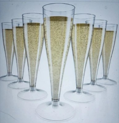 Paquete de 100 flautas de champán desechables de plástico JOLLY CHEF 4,5 OZ boda Navidad Foto 1 de 2