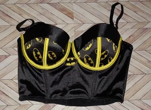 Women's Batman Bralette Underwire Bra Size Medium Black DC Comics - Picture 1 of 4